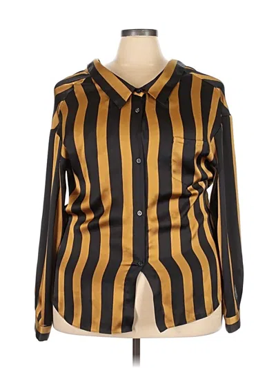 Pre-owned By Malene Birger Long Sleeve Blouse In Gold