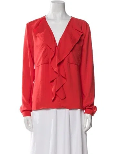 Pre-owned By Malene Birger Long Sleeve Blouse In Orange
