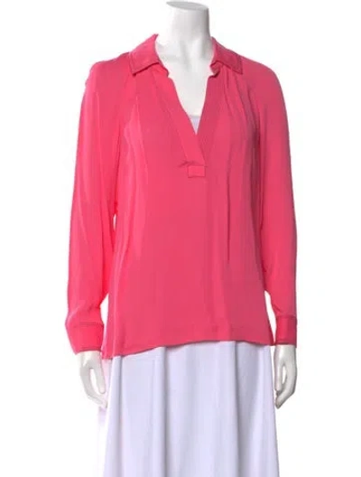 Pre-owned By Malene Birger Long Sleeve Blouse In Pink