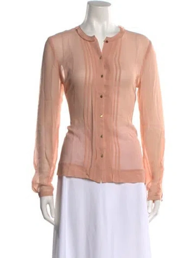 Pre-owned By Malene Birger Long Sleeve Blouse In Pink