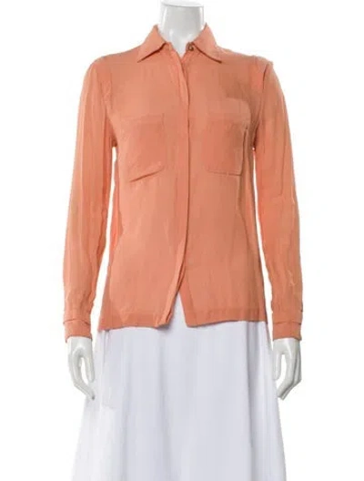 Pre-owned By Malene Birger Long Sleeve Blouse In Red