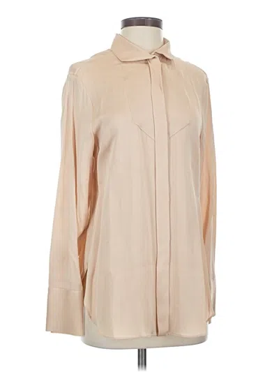 Pre-owned By Malene Birger Long Sleeve Blouse In Tan