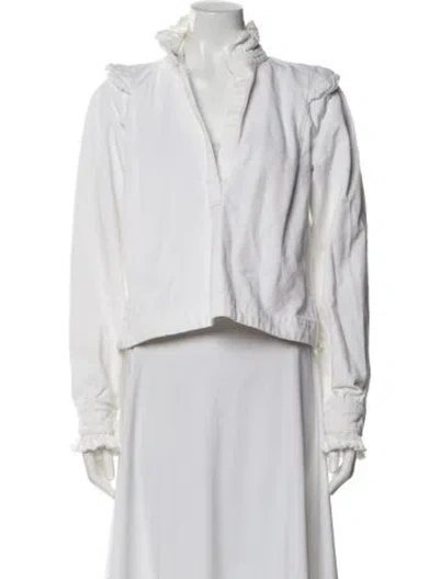 Pre-owned By Malene Birger Long Sleeve Blouse In White