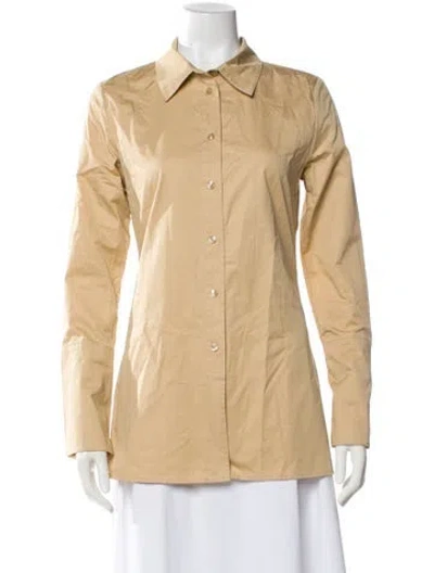 Pre-owned By Malene Birger Long Sleeve Button-up Top W/ Tags In Neutral