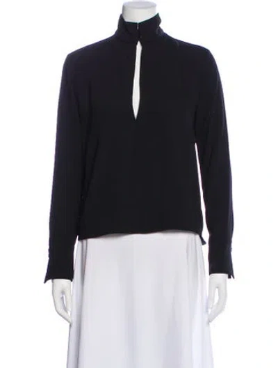 Pre-owned By Malene Birger Long Sleeve Top In Black