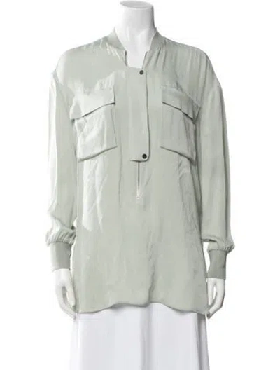 Pre-owned By Malene Birger Long Sleeve Top In Green