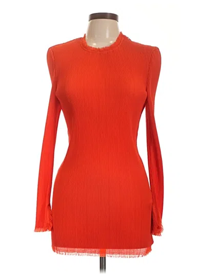 Pre-owned By Malene Birger Long Sleeve Top Orange Keyhole Neckline Tops