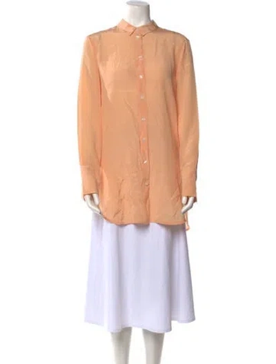Pre-owned By Malene Birger Long Sleeve Tunic In Orange