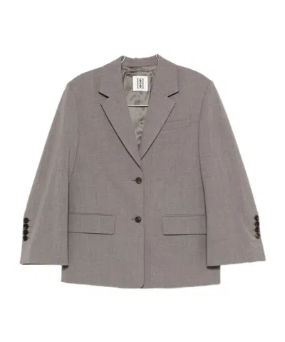 By Malene Birger Long-sleeved Suit Jacket In Gray