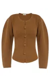 By Malene Birger Balloon-sleeved Cardigan In Brown