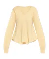 By Malene Birger Peplum-hem Knit Top In Nude