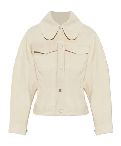 By Malene Birger Long-sleeved Denim Jacket In Neutral