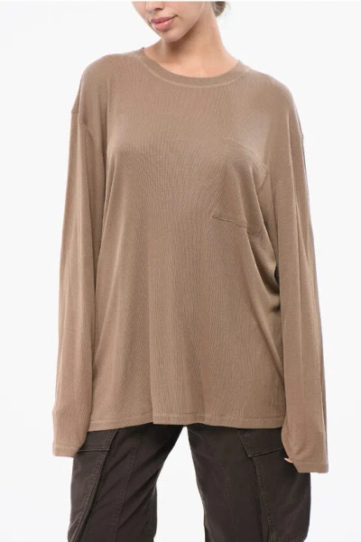 By Malene Birger Loose Fit Fayeh Ls Crew-neck Sweater In Brown