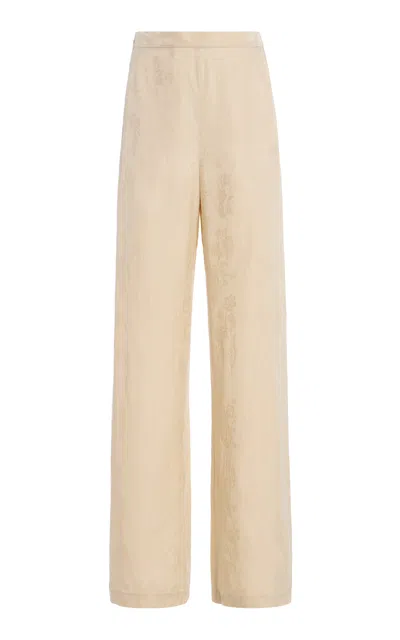By Malene Birger Lottie Cupro-blend Wide-leg Trousers In Neutral