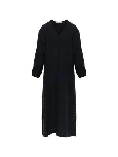 By Malene Birger Louise Embroidered Maxi Dress In Black