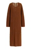 By Malene Birger Lovella Chunky Cable-knit Maxi Dress In Brown