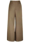 By Malene Birger Lucee Flared Satin Trousers In Light Brown