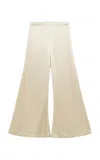 By Malene Birger Lucee Satin Wide-leg Pants In Beige