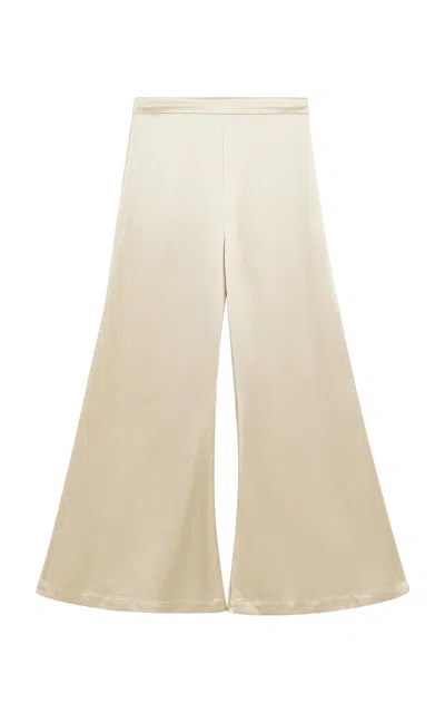 By Malene Birger Lucee Satin Wide-leg Pants In Ivory