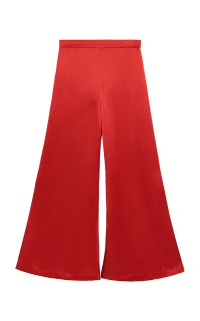 By Malene Birger Lucee Satin Wide-leg Pants In Red