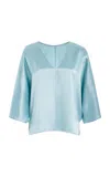 By Malene Birger Lucia Relaxed V-neck Top In Blue