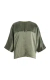 By Malene Birger Lucia Relaxed V-neck Top In Green