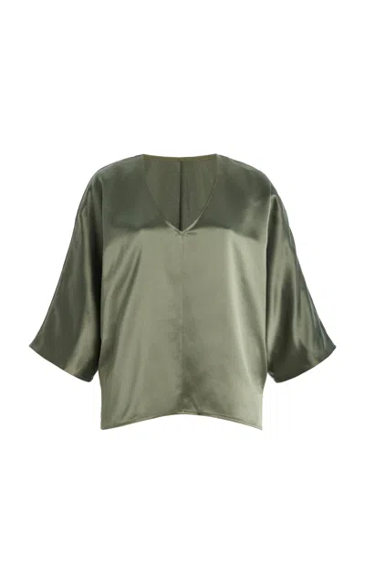 By Malene Birger Lucia Relaxed V-neck Top In Green