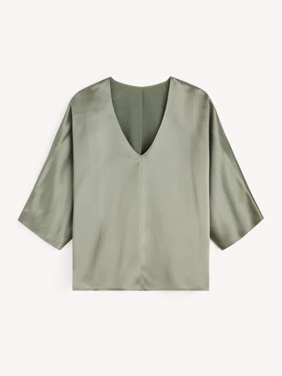 By Malene Birger Lucia Satin Blouse In Green