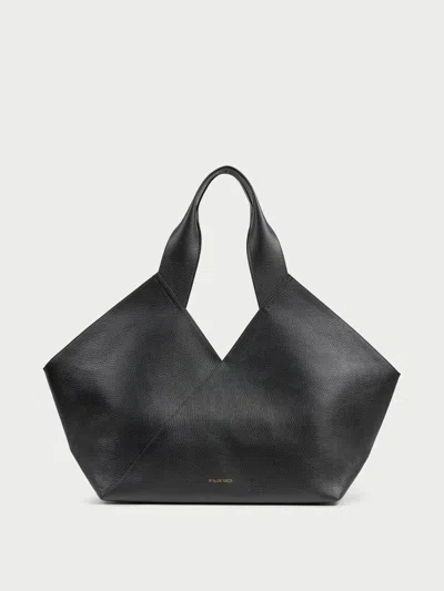 By Malene Birger Lucile Leather Tote Bag In Black