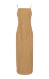By Malene Birger Lucille Plissé Midi Dress In Neutral