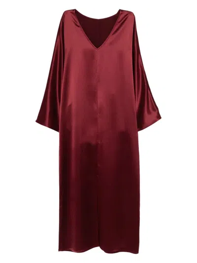 By Malene Birger Lucina V-neck Midi Dress In Brown