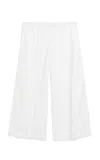 By Malene Birger Luisa Embroidered Organic Cotton Wide-leg Pants In Soft White
