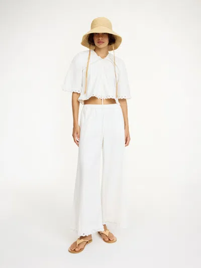 By Malene Birger Luisa Organic Cotton Trousers In Soft White