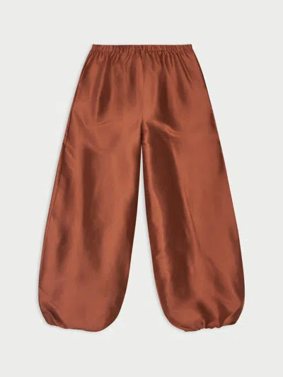 By Malene Birger Lumas Silk Trousers In Brick