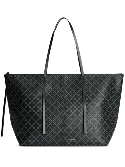 By Malene Birger Luze Monogram Zip Tote Bag In Black