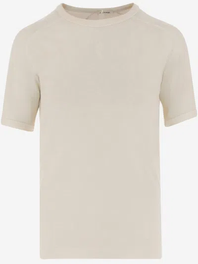 By Malene Birger Lyocell Blend T-shirt With Logo In Neutral