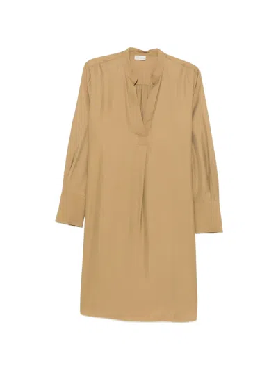 By Malene Birger Mabilla V-neck Mini Dress In Brown