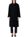 By Malene Birger Round-collar Single-breasted Coat In Black