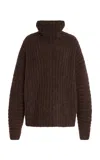 By Malene Birger Mag Turtleneck Ribbed Sweater In Brown
