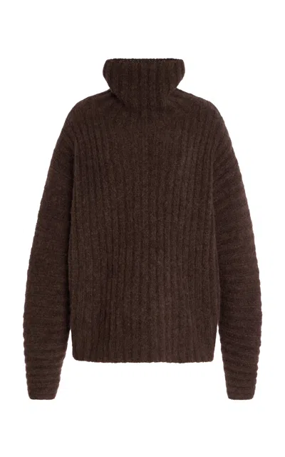 By Malene Birger Mag Turtleneck Ribbed Sweater In Brown