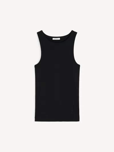 By Malene Birger Mani Logo-embroidered Tank Top In Black