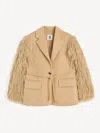 By Malene Birger Fluffy-sleeved Wool Faux-fur Jacket