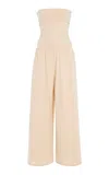 By Malene Birger Marcel Strapless Stretch-cotton Jumpsuit In Neutral