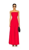 By Malene Birger Marciella Strapless Stretch-cotton Maxi Dress In Red