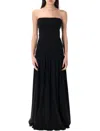 By Malene Birger Marciella Strapless Floor-length Flared Dress In Black