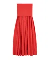 By Malene Birger Marciella Strapless Stretch-cotton Maxi Dress In Red