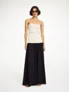 By Malene Birger Strapless Maxi Dress Ruched Detail In Black,oyster Gray