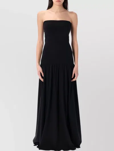 By Malene Birger Marciella Strapless Floor-length Flared Dress In Black
