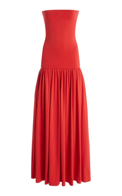 By Malene Birger Marciella Stretch-cotton Maxi Dress In Red