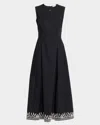 By Malene Birger Margrethe Embroidered Cotton Dress In Black